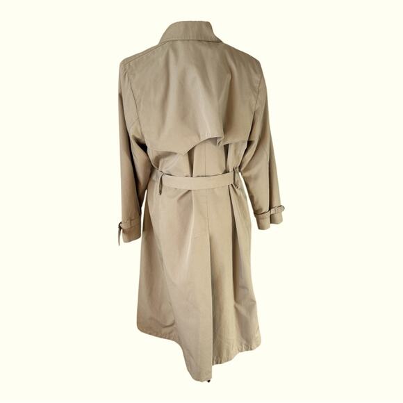 VTG London Fog Double Breasted tan  Houndstooth wool zip liner trench coat. 10R - Picture 4 of 11